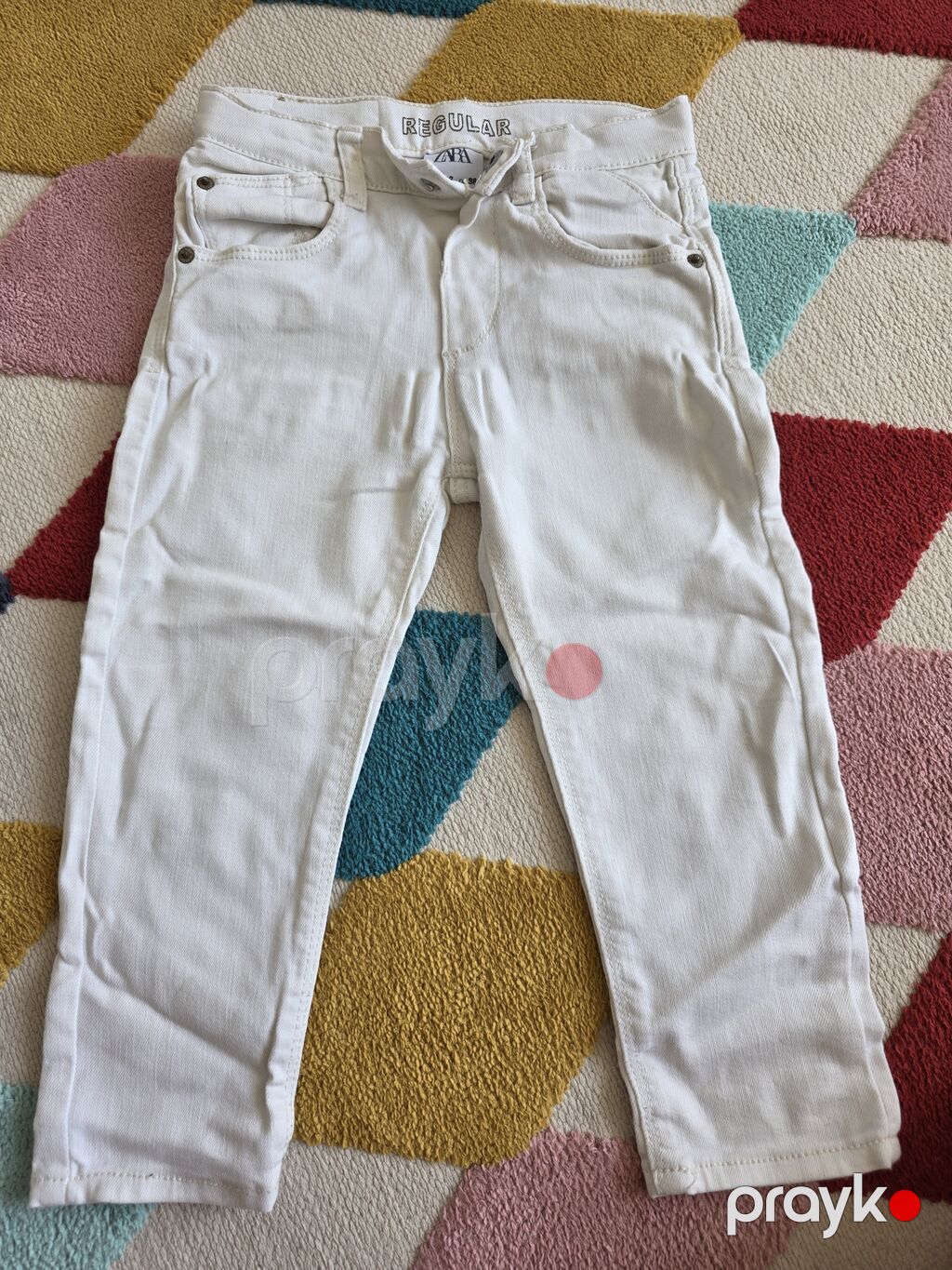 Zara Kids ağ rəngli cins şalvar - Model: Regular - Ölçü: 2–3 yaş (98 — Uşaq geyimi, Bakı (3)