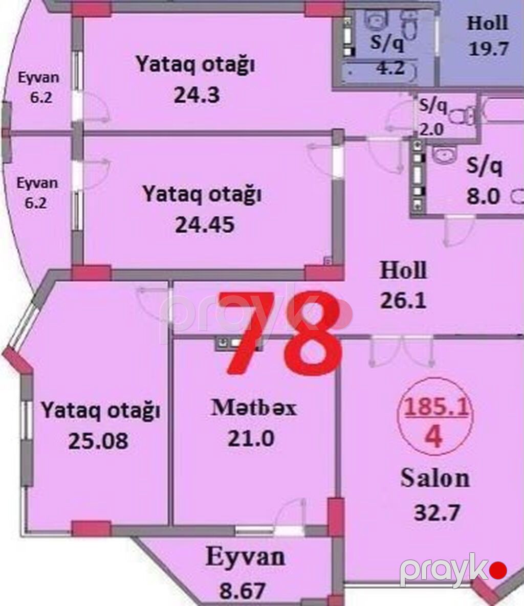 Nəsimi rayonunda mirəsədulla mirqasımov küçəsində "rais mtk"-da 185 — Mənzil, Bakı (7)