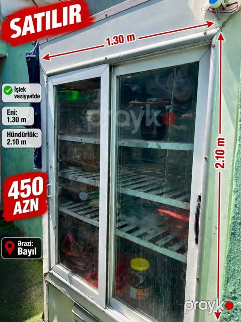 Aynur92 kod6337 Qiymət: 450 AZN Şüşəli soyuducu vitrin satılır — Bakı