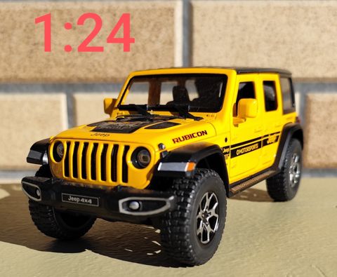 Avtomobil Wrangler Rubicon 1:24, səs və işıq ilə, sarı — Bakı