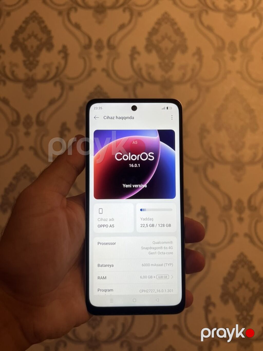 Oppo A5, 128 GB, rəng - Gümüşü, Barmaq izi, İki sim kartlı, Face ID — OPPO, Bakı (8)