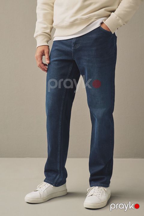 Kişilər üçün düz cins Mens jeans_blue, göy, pambıq/polyester/elastan, ölçü 40 — Bakı