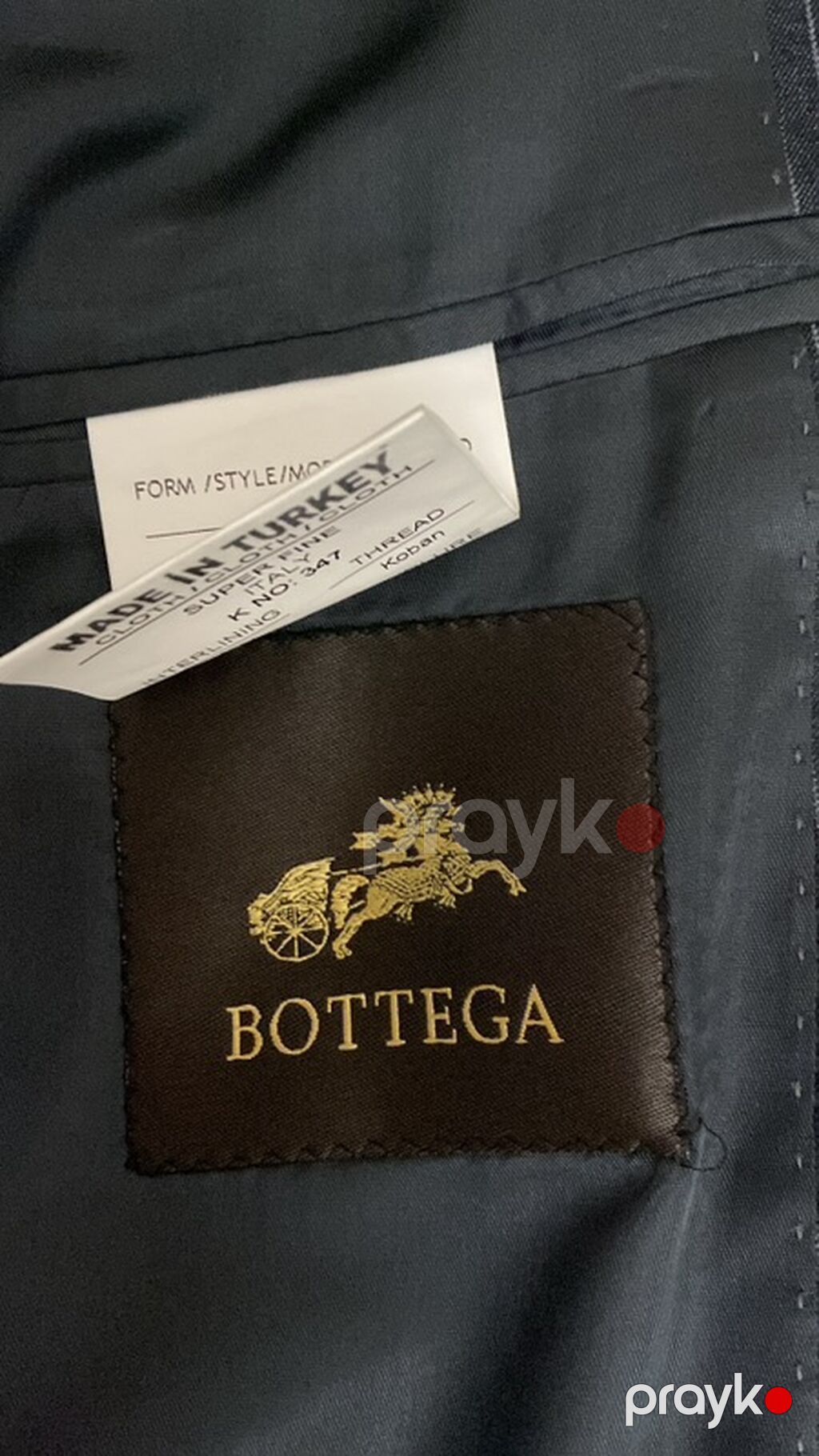 Kişi kostyum gödəkçəsi – Bottega - Rəng: tünd göy (navy) üzərində incə — Caketi, Masazır (6)