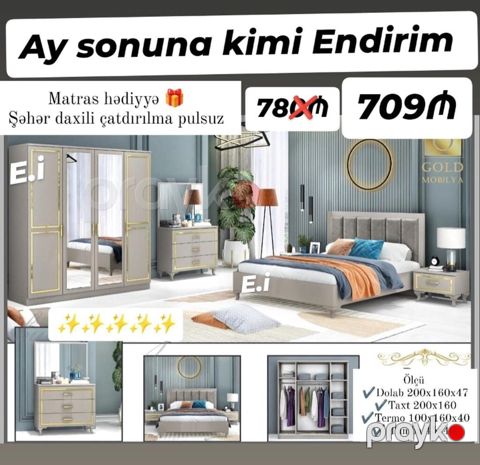 Yataq dəsti yep yeni Taxt dolab termo tumba daxildir 709 azn rəng — Saray