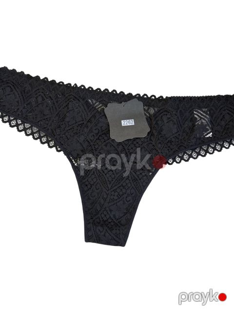 Qadınlar üçün strinqlər 7471, qara, güpür, ölçü XL — Bakı