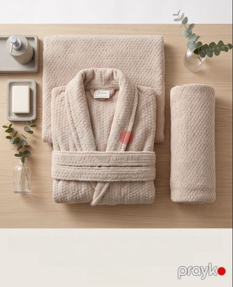 Hamam dəsti qadınlar üçün Linobella, bej, mikrofiber, ölçü XL — Bakı