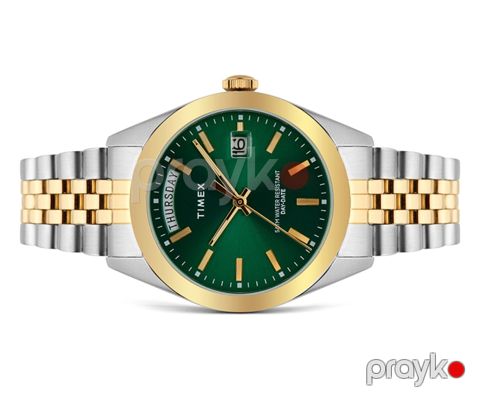 Kişi qol saatı Timex TW2W32100 Silver-Gold/Green — Bakı
