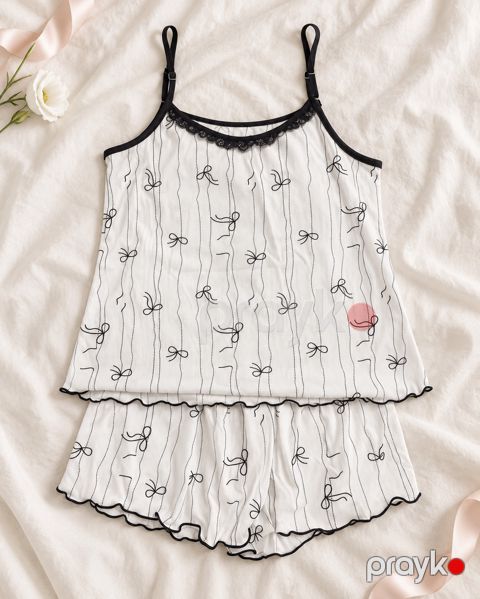 Şortlu pijama dəsti qadınlar üçün, рoliester, ağ, ölçü 40 — Bakı