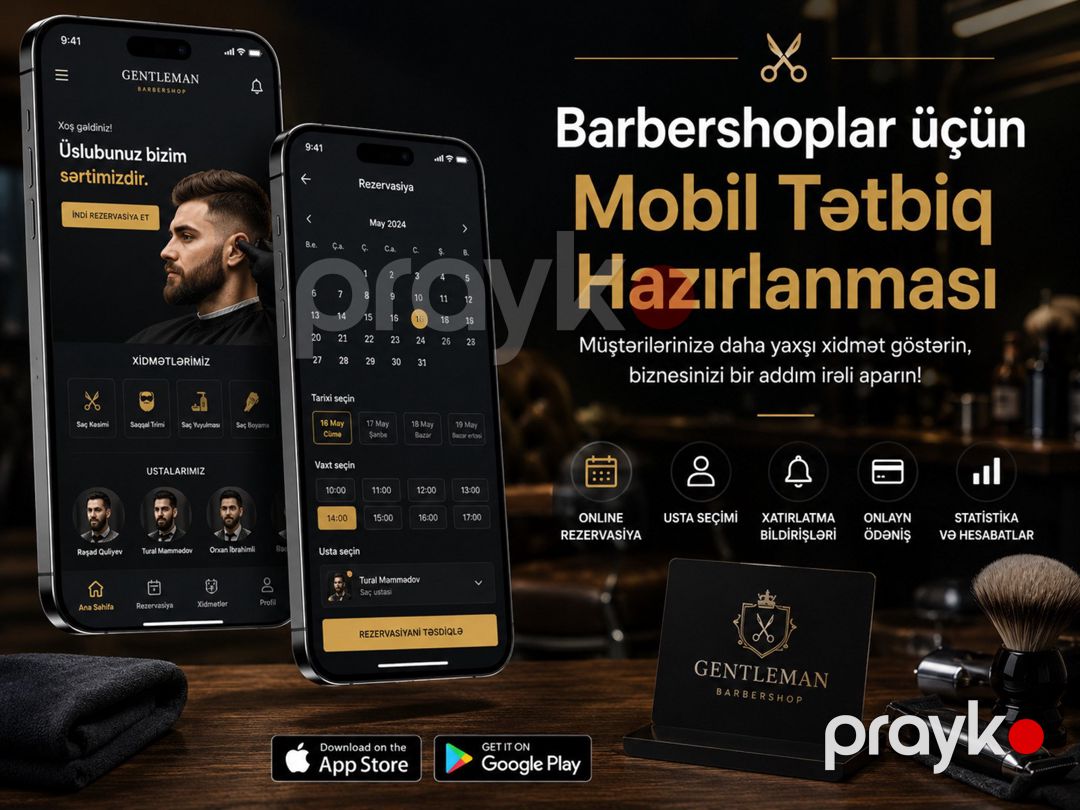 Barbershoplar üçün mobil proqram hazırlanması — Reklama, IT, marketing, Bakı (2)