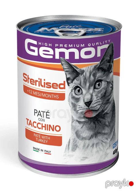 Konserv Gemon Sterilised qısırlaşdırılmış pişiklər üçün, hind quşu ilə, 400 q — Bakı
