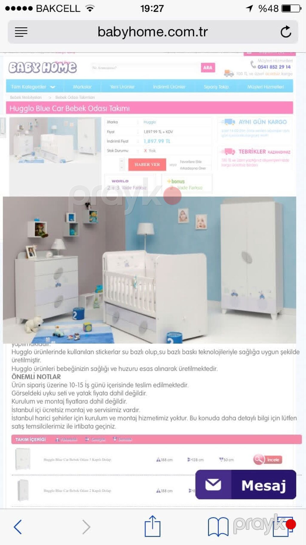 Usaq mebeli desti 120 azn satılır, sadece bewiyin 1siyirmesi duwub — Uşaq mebeli dəstləri, Bakı (2)