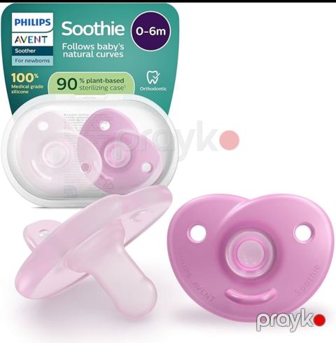 Əmziklər dəsti Philips Avent Soothie, silikon, 0-6 ay, 2 əd, sterilizasiya qabı ilə — Bakı
