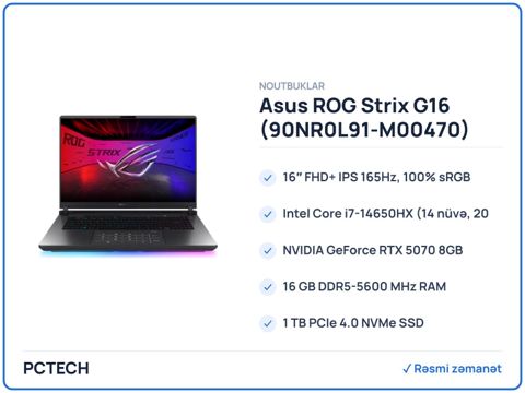 Asus ROG Strix G16 (90NR0L91-M00470) — Bakı