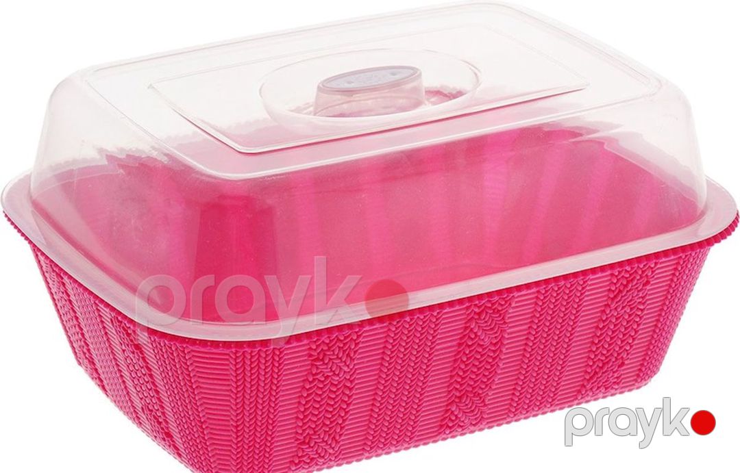 Çörək qabı Starplast qapaq ilə, plastik, 27x20x14 sm, müxtəlif rənglər — Mallar, Bakı (2)