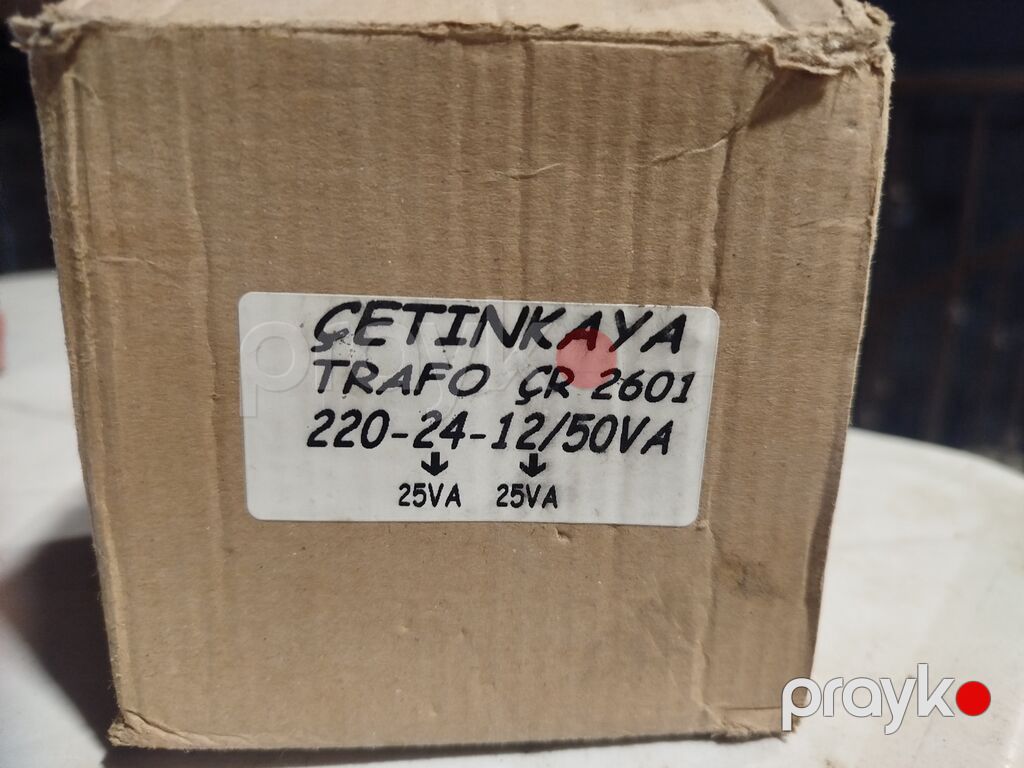 Çetinkaya Trafo CR 2601 – Giriş 220V, Çıxış 24V/12V, 50VA Texniki — Transformatorlar, Digah (3)