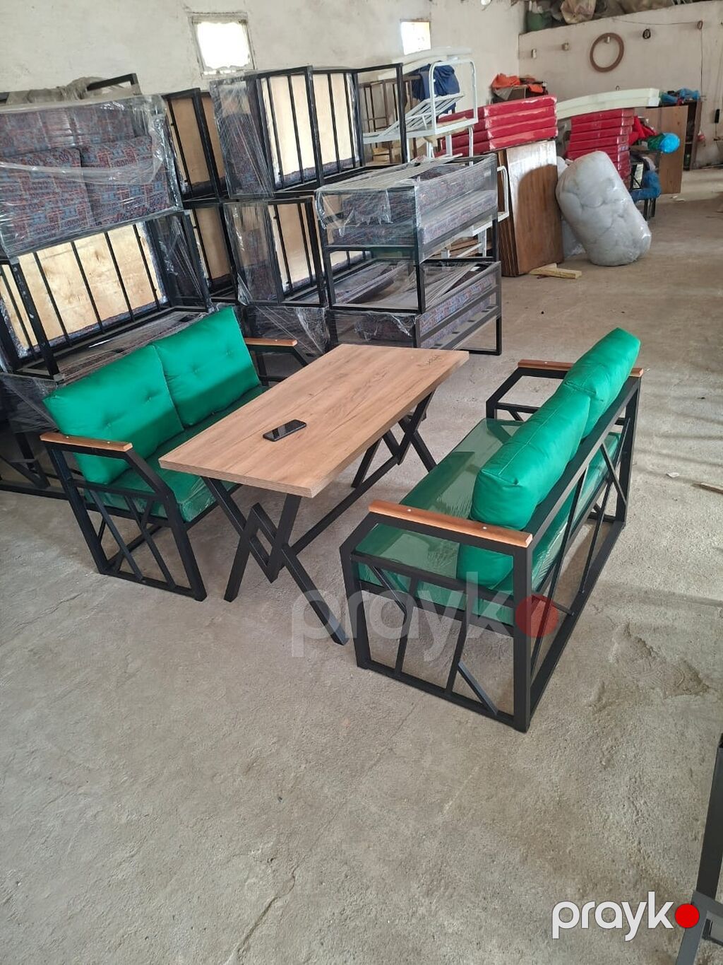 Metal karkaslı oturma dəsti – restoran, kafe, teras və bağ məkanları — Mobilya dəstləri, Bakı (3)