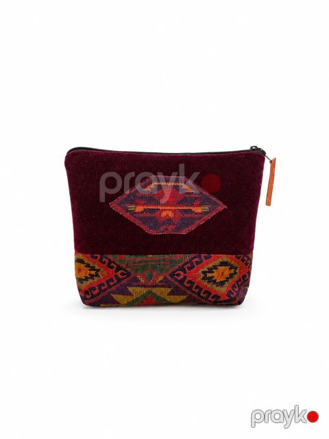 Gündəlik klatç, Tünd qırmızı, Məxmər, 20x21 sm — Bakı