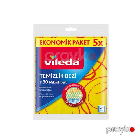 Salfet dəsti Vileda, 5 ədəd, 30% mikrofibra, sarı — Bakı