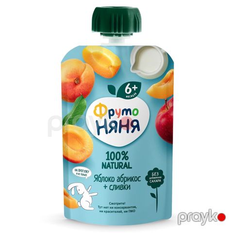 Püre ФрутоНяня Alma, ərik + qaymaq, 90 q, 6 aydan — Bakı