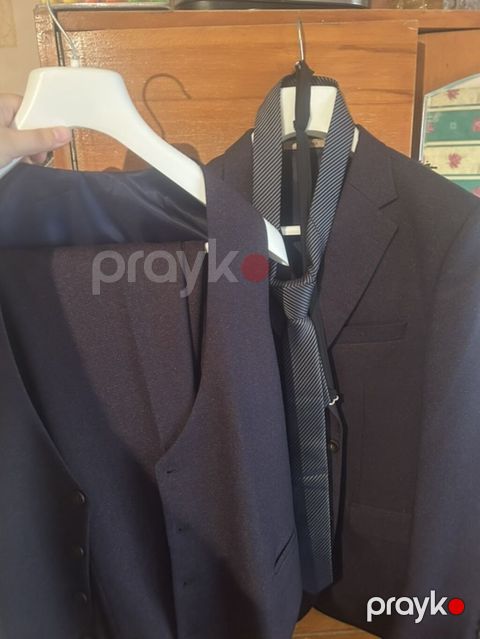Kişi üçlü kostyum dəsti - Rəng: tünd göy (navy) - Komplekt: pencək — Bakı