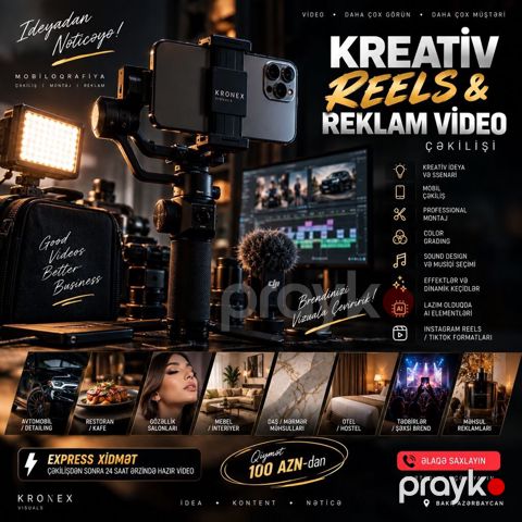 Kreativ Reels və Reklam Video çəkilişi – brendinizi vizuala çeviririk — Masazır