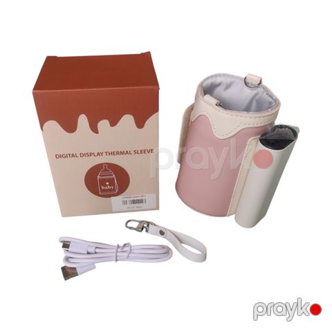 Portativ uşaq şüşəsi qızdırıcısı səyahət Rəqəmsal ekran,40°C - 60°C, çəhrayı — Bakı