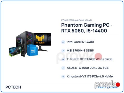 Phantom Gaming PC - RTX 5060, İ5-14400 — Bakı