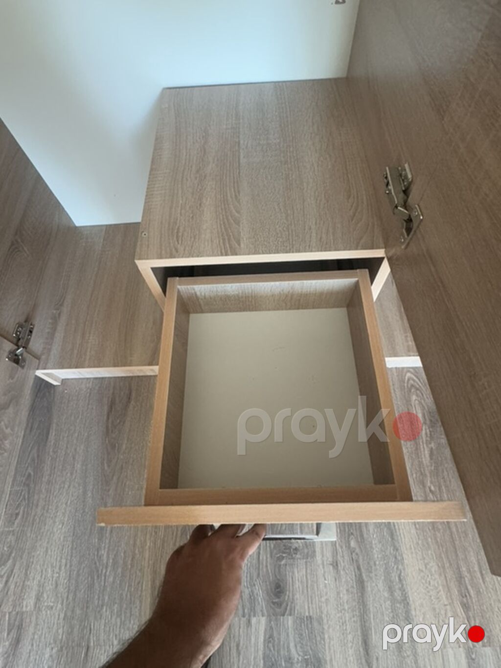 Üç qapılı, güzgülü paltar şkafı - Material: açıq palıd rəngli — Şkaflar, Bakı (5)
