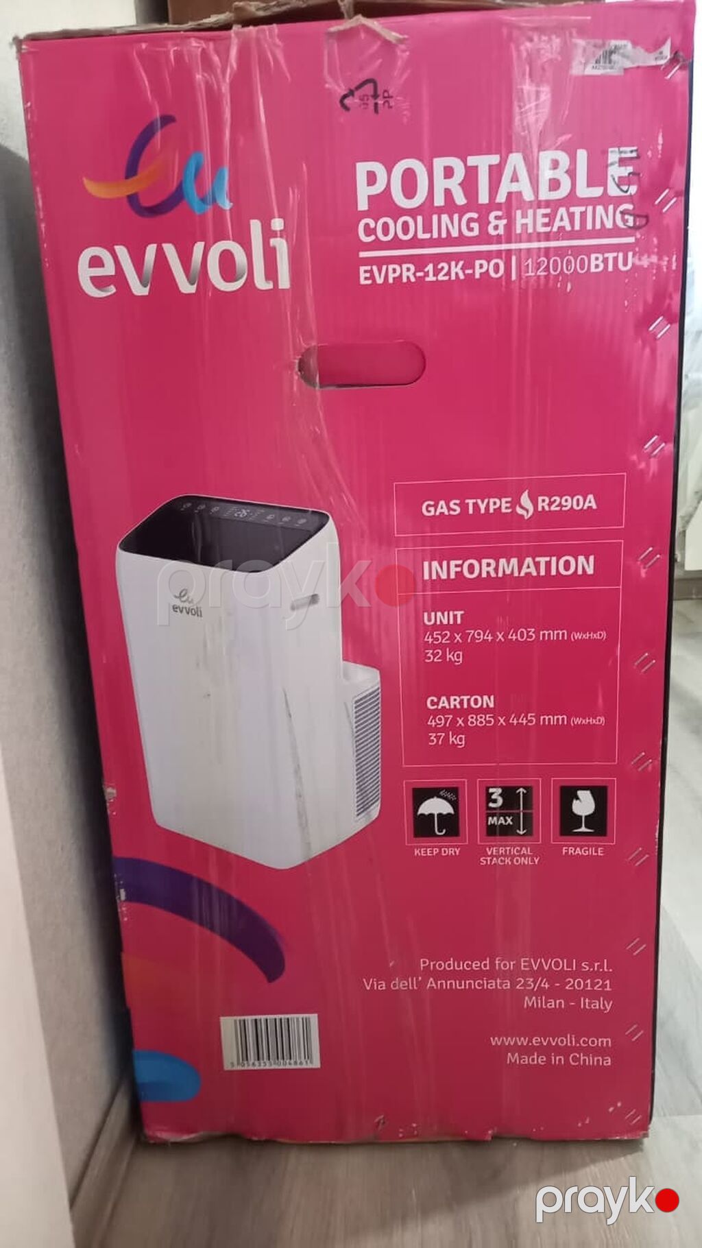 Evvoli EVPR-12K-PO portativ kondisioner (soyutma və isitmə) - Güc — Kondisioner və split-sistemlər, Bakı (2)