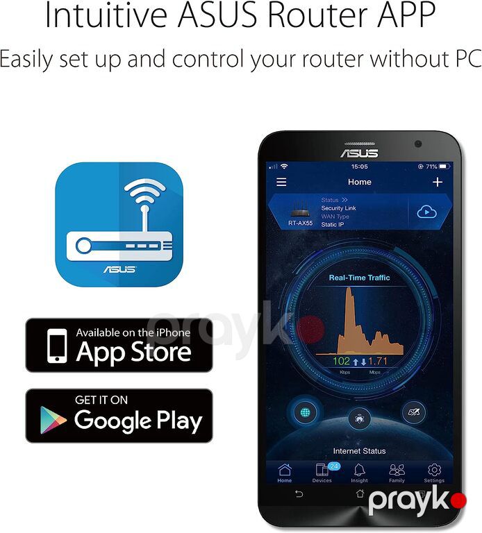 Router "ASUS RT-AX1800S Dual Band Wi-Fi 6 — Şəbəkə və server avadanlığı, Bakı (3)