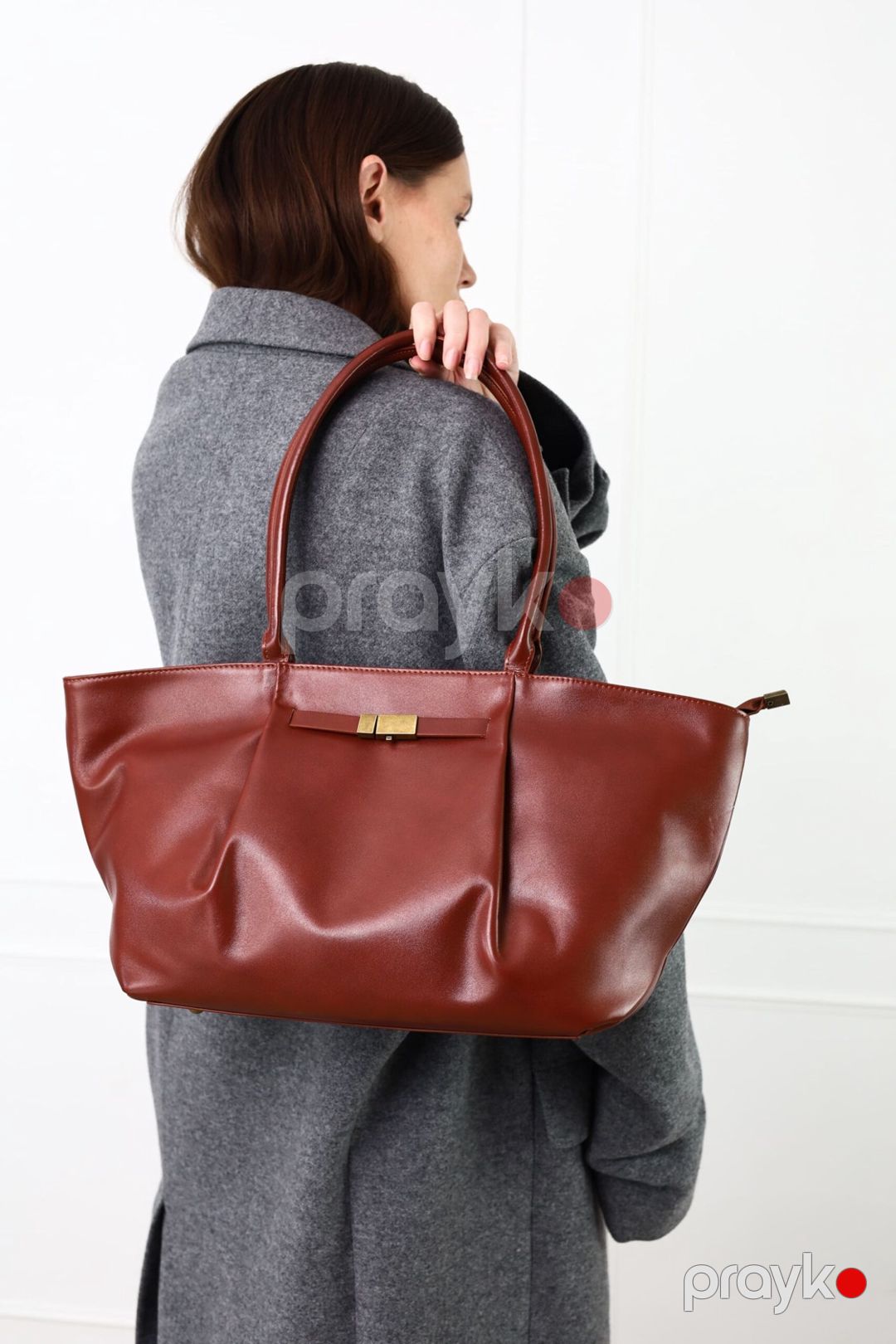 Qadınlar üçün dəri çiyin çantası Naide8068 Brown — Mallar, Bakı (2)
