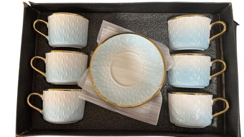 Çay dəsti myk0350-2301-3, keramika, 6 nəfərlik, ağ — Bakı