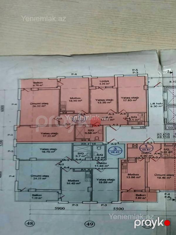 Satılır 3 otaqlı Bina evi menzil (Yeni tikili), 98.43 m², Nizami rayonu — Mənzil, Bakı (10)