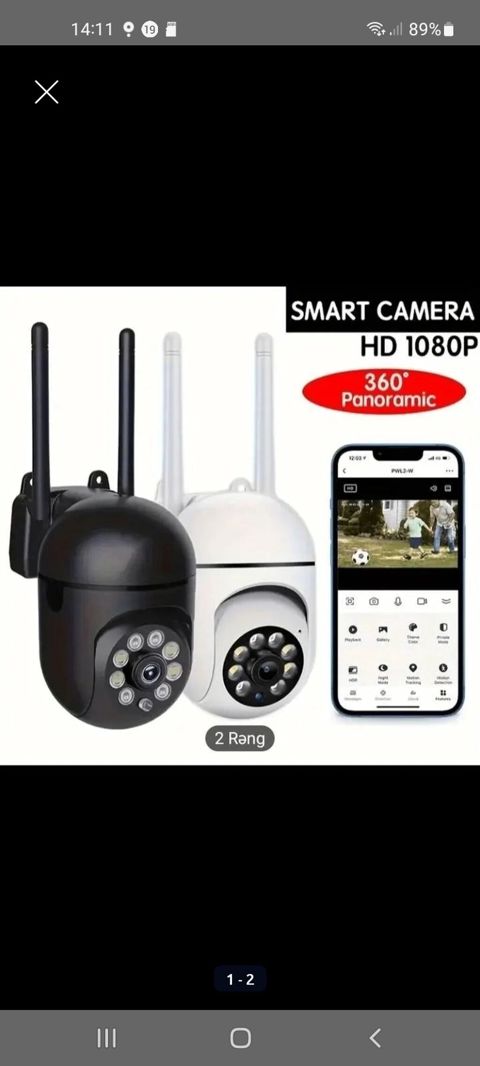 Smart Wi‑Fi Kamera – HD 1080P, 360° panoramik görüntü - 1080P Full HD — Gəncə