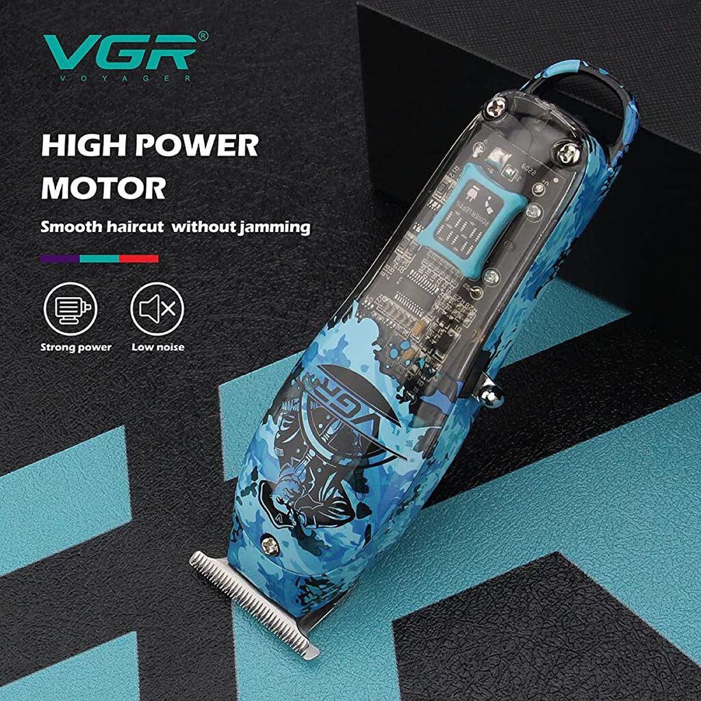 Trimmer VGR 923 - 6000RPM /1400MAH /180 Dəqiqə / Cord/Cordless / Led — Saç kəsmə maşınları, Bakı (2)
