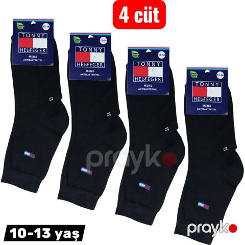 Oğlanlar üçün corab dəsti TH-1, bambuk, qara, 4 cüt, ölçü 10-13 yaş — Bakı