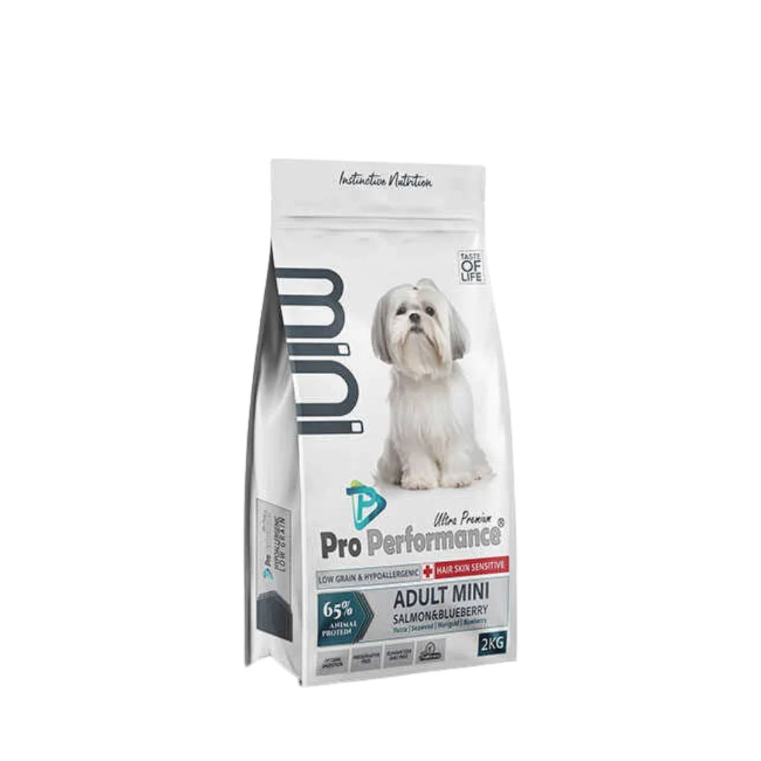 Pro Performance Ultra Premium Mini Adult, kiçik cins itlər üçün qızılbalıq və qaragiləli quru yem, 2 kq — Bakı