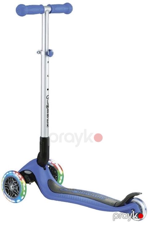 Yığılan skuter Globber Primo Foldable Lights, mavi/qara — Bakı