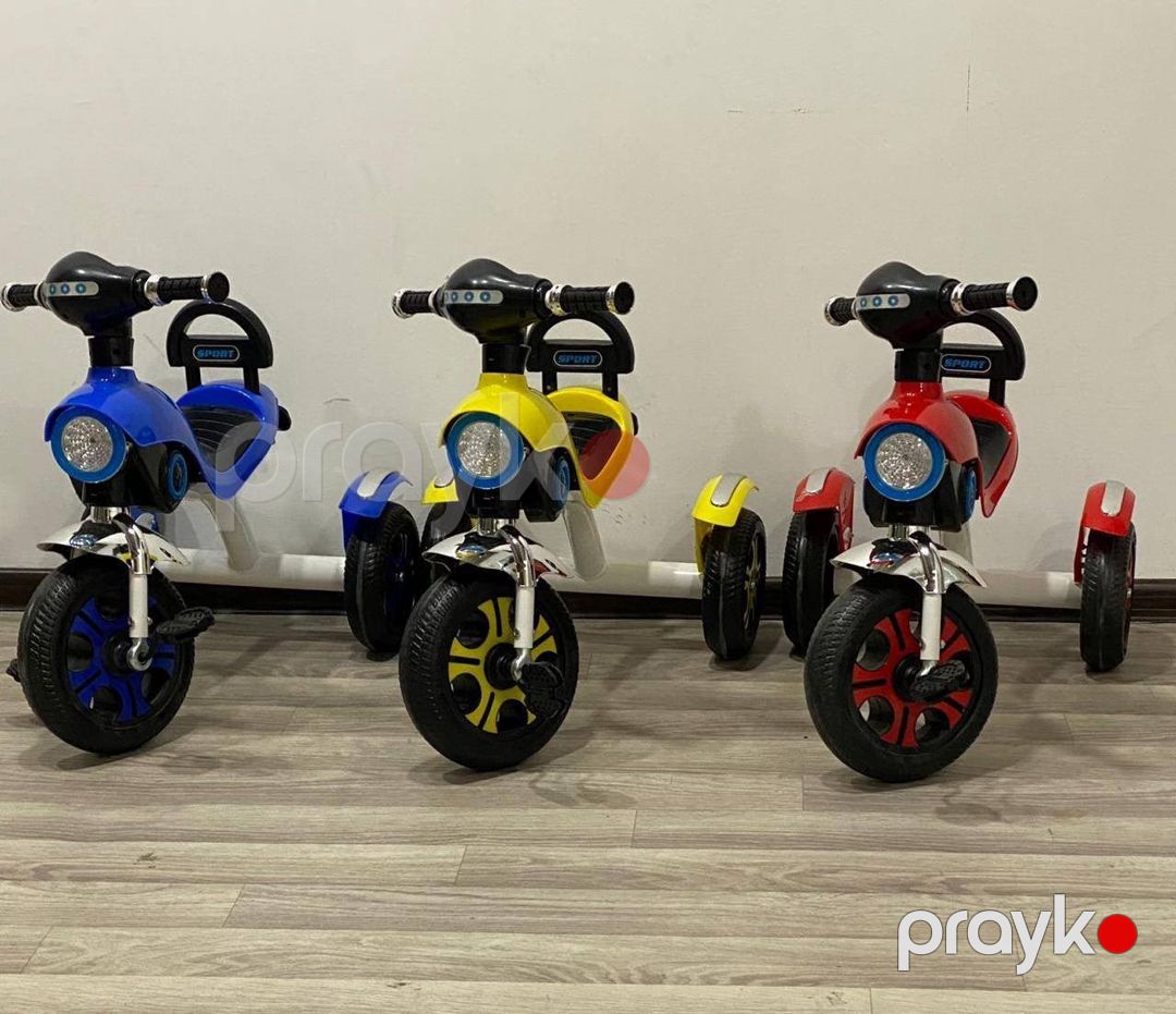 Uşaqlar üçün üçtəkərli velosiped Vip3Teker Mini Moto Pro, 5 yaşadək, sarı — Mallar, Bakı (2)