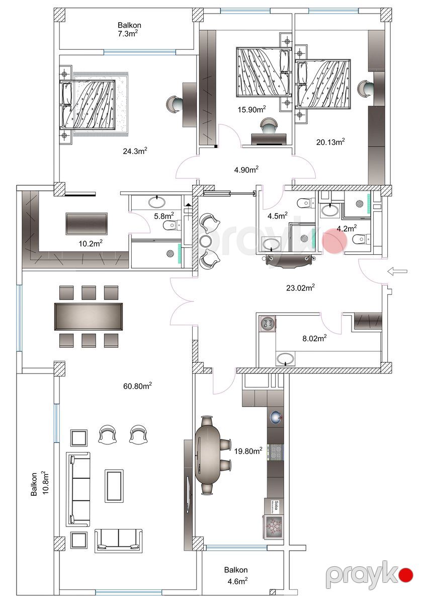 Satılır 4 otaqlı yeni tikili 240 m² — Mənzil, Bakı (2)