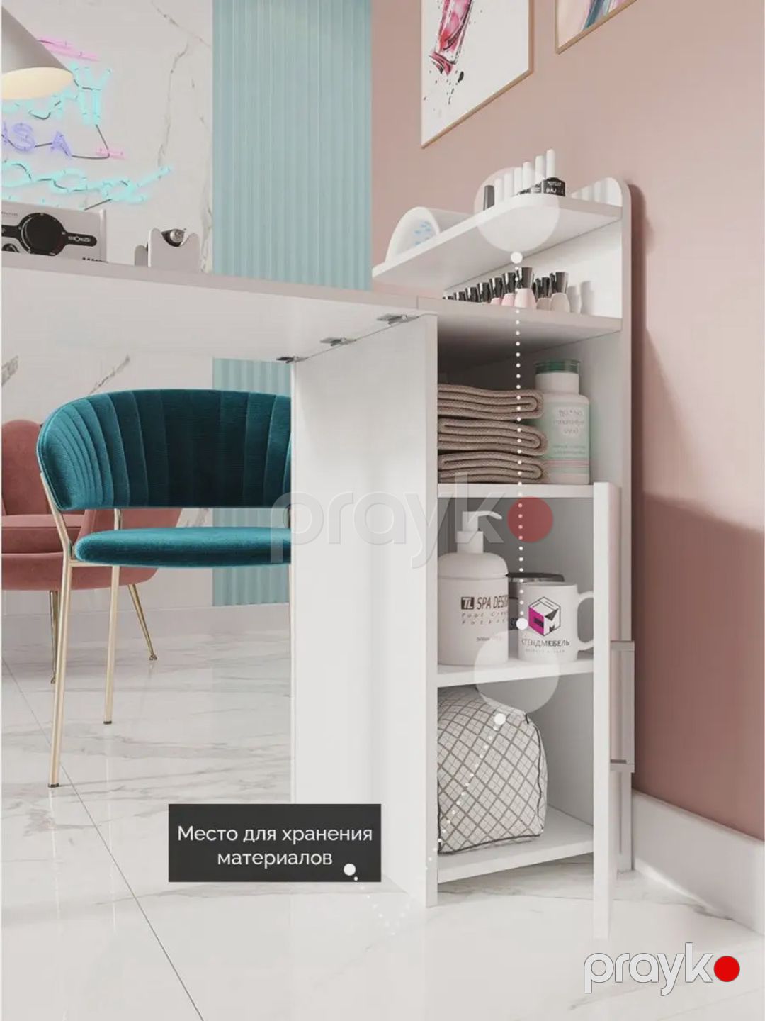 Manikür masası 3563_M3Au24StolManikurBoxOpWh, 96.4х50х92 sm — Mallar, Bakı (2)