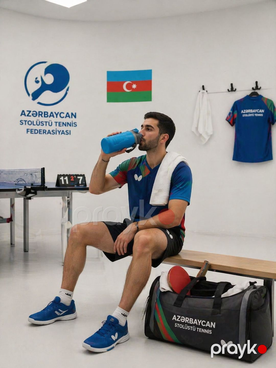 İdman su qabı So-kıd H845, polipropilen/silikon, göy, 2 l — Mallar, Bakı (2)