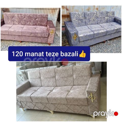 Bazalı divan – 120 manat - Model: 3 nəfərlik, geniş oturacaq və bel — Gəncə