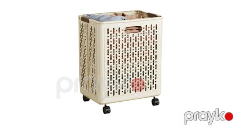 Çamaşır üçün səbət OHM416-8, 38.5×28.5×46 sm, plastik, bej — Bakı