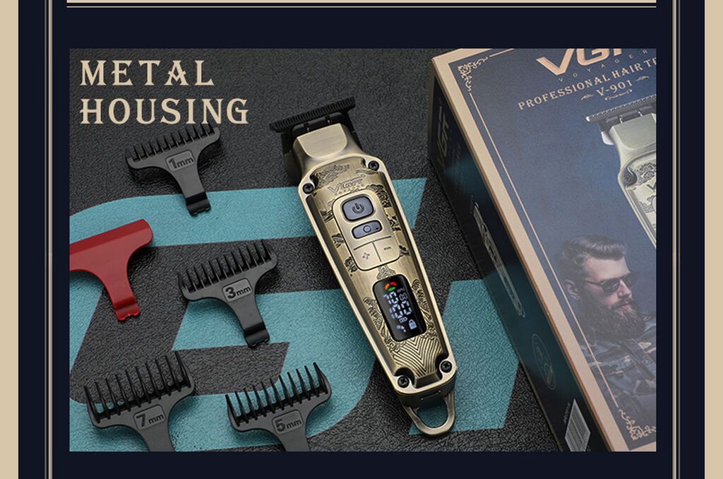 Trimmer VGR 901 - 4 Sürətli - 7000RPM / 1600MAH - 240 Dəqiqə — Saç kəsmə maşınları, Bakı (6)