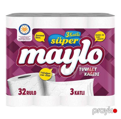 Tualet kağızı Maylo Super, 3 qat, 32 rulon, ağ — Bakı