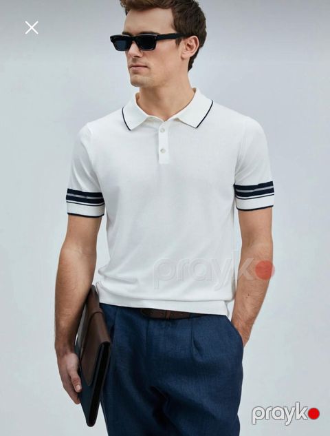 Kişilər üçün polo Lufian, ağ, pambıq, ölçü 3XL — Bakı