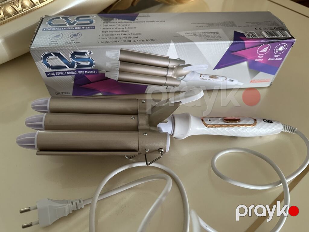 CVS saç şəkilləndirici Wav maşası (model DL 7309) Yenidir - 3 borulu — Saç burmağa və düzəltməyə, Digah (2)