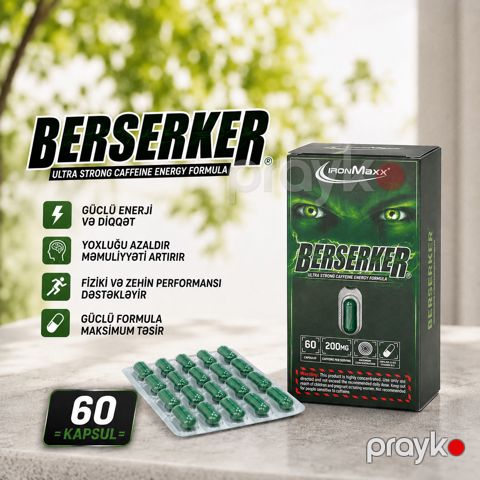 Energetik IronMaxx Berserker 60 kapsul 200 mq — Bakı