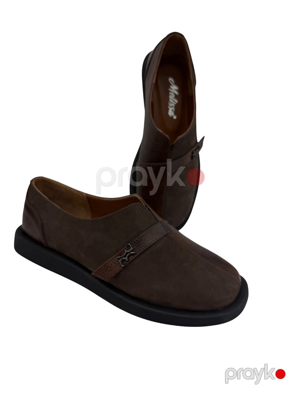 Qadınlar üçün lofer Ameliya, qəhvəyi, təbii dəri/nubuk, ölçü 38 — Mallar, Bakı (2)